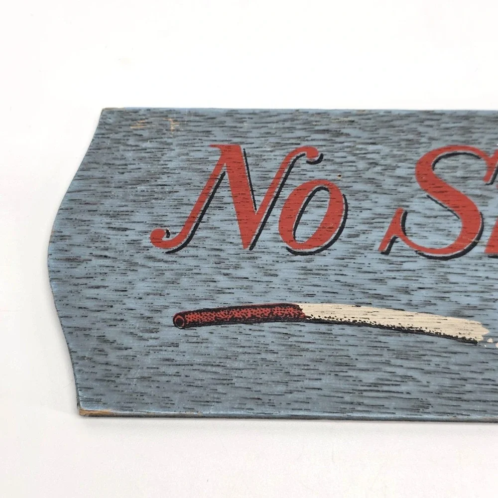 Vintage No Smoking Wood Wall Hanging Sign Plaque Art 1967 Yorkraft York PA 12